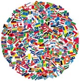 Vlaggen van alle landen in de vorm van een bol